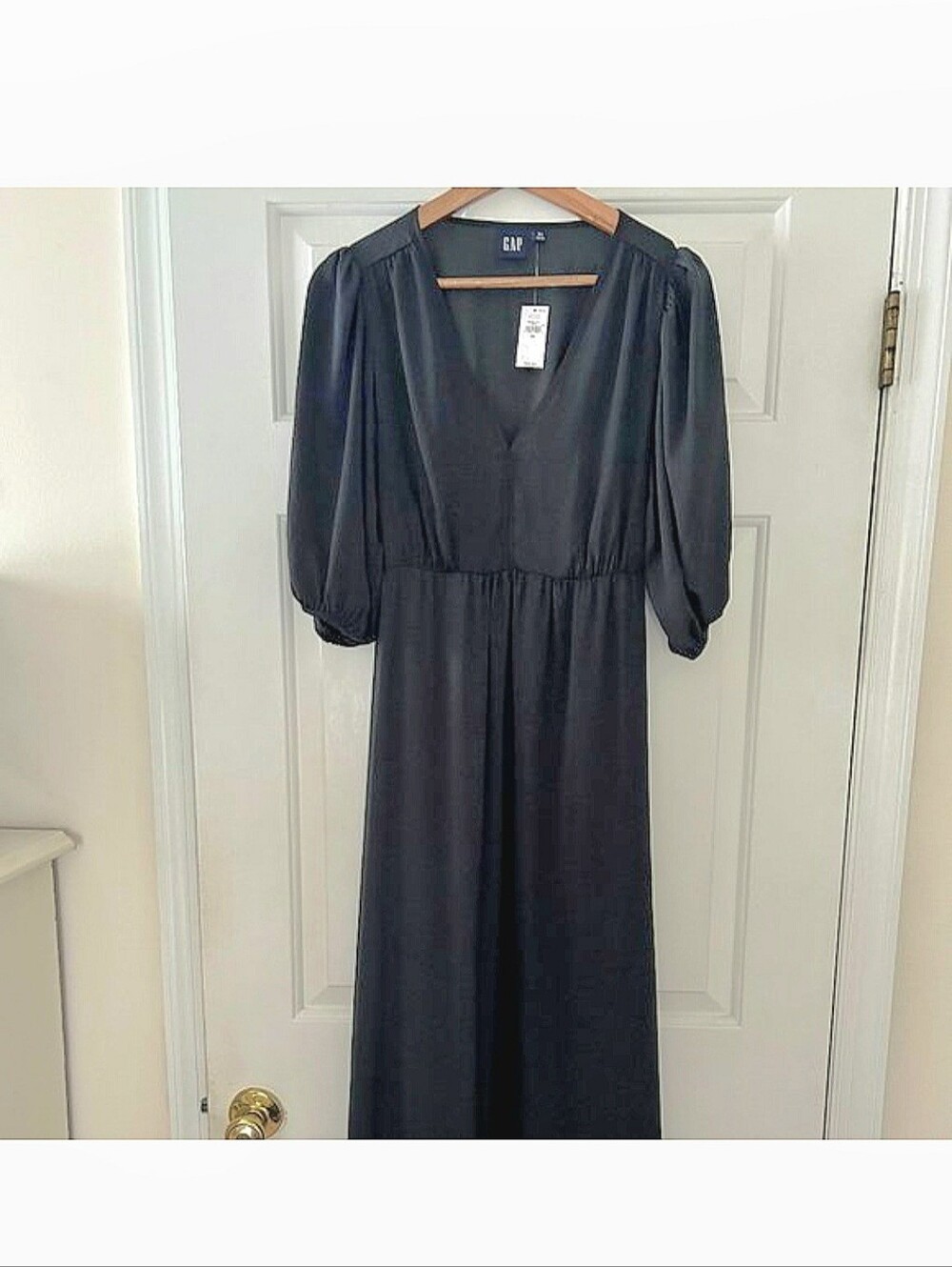 NWT GAP Black Blouson Cutout Maxi Dress
